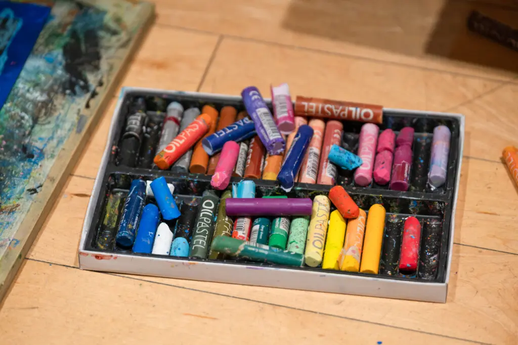 A colourful box of pastels