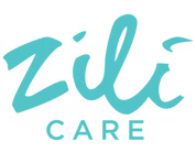 Zili Care logo with teal ‘Zili’ script above ‘CARE’ in uppercase on a black background.