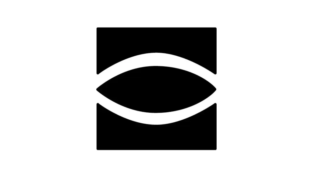 The Gallery's logo from 1963 to 1978 featuring a black graphic that looks like an eye.