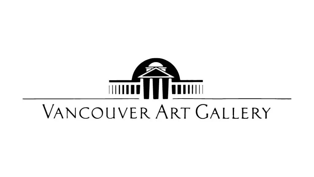 The Gallery's logo from 1983 to 99 with Vancouver Art Gallery written out below the new courthouse building