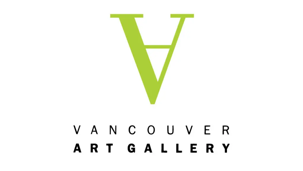 The Gallery's logo from 1999 to 2003 with an upside down A in light green above Vancouver Art Gallery below