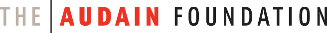 The Audain Foundation logo in red and black
