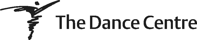 The Dance Centre logo in black and white, which includes a dancing figure next to the name in text.