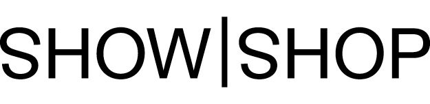 The logo for Show Shop with black lettering with text "Show" and "Shop" divided by a black line